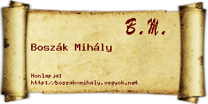 Boszák Mihály névjegykártya