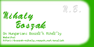 mihaly boszak business card